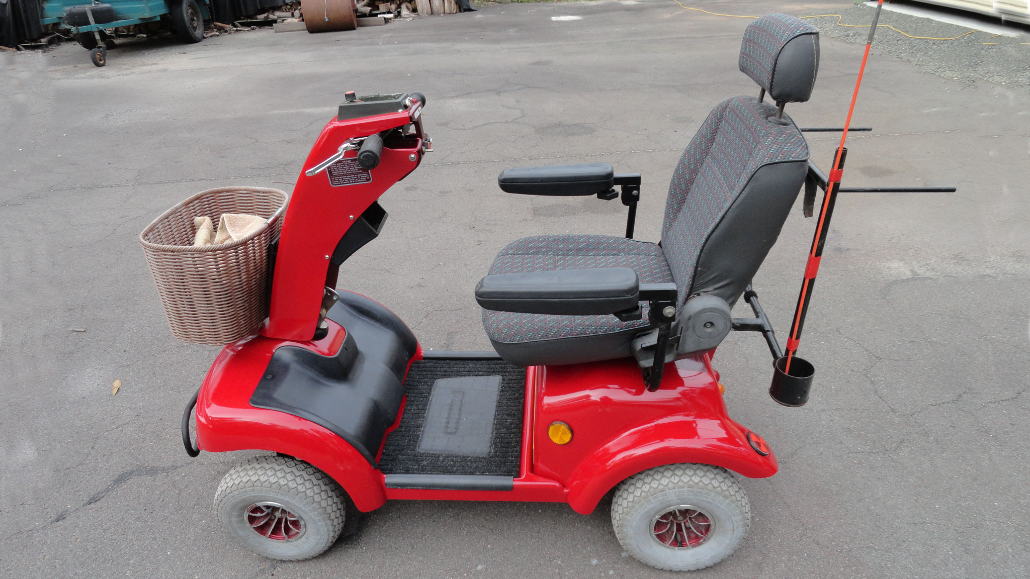 Photo showing a mobility scooter restored by the shed