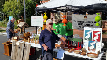 Photo of Men's Shed stall at the Myall River Festival